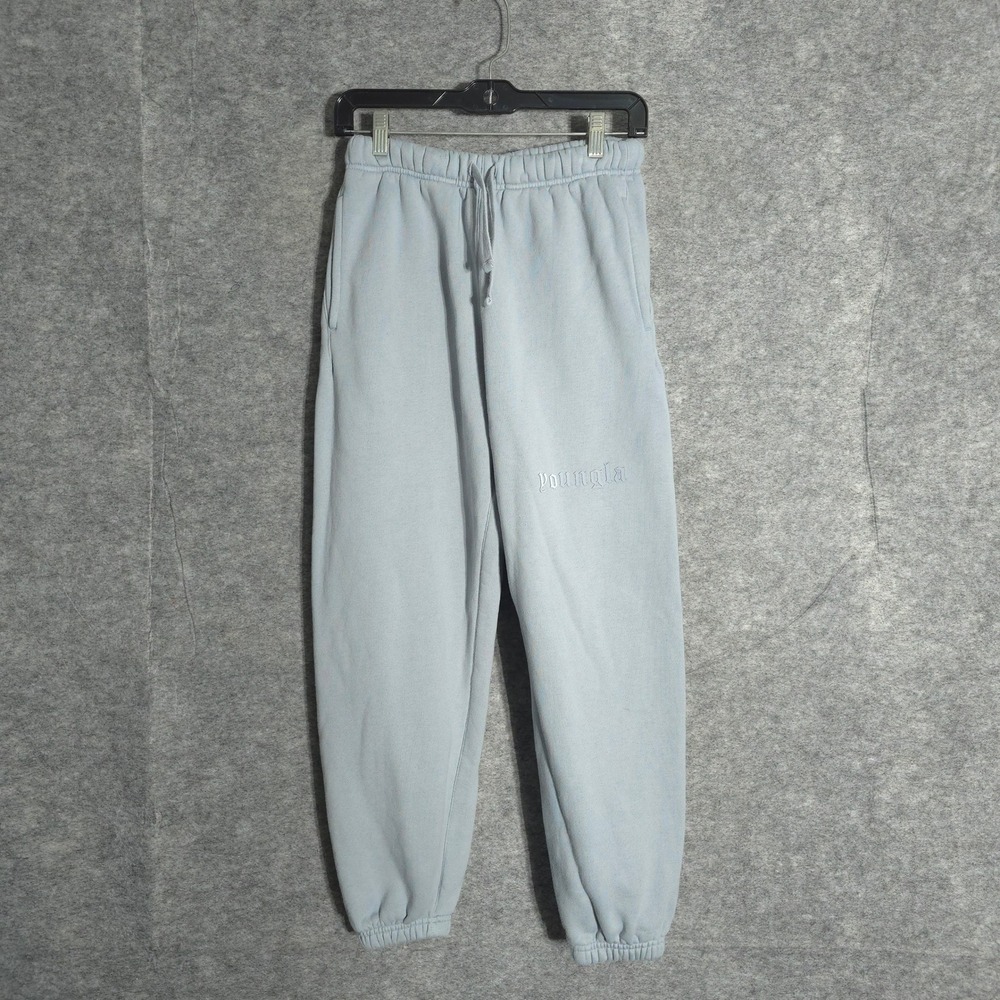 YoungLA 266 Joggers Mens Small Blue Sweatpants Gym Athletic‎ Embroidered Logo